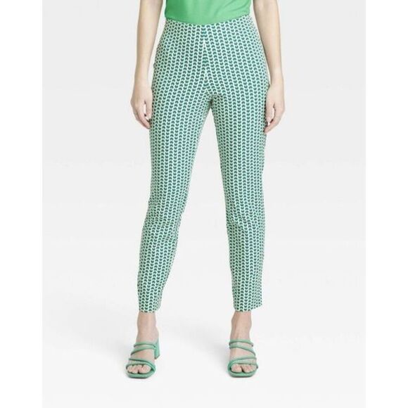 Women's High-Rise Slim Fit Ankle Pants - A New Day -Green Size 2. NWT. U - Picture 2 of 8